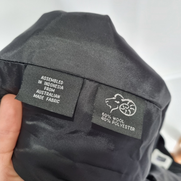 Fletcher Jones Black Wool Blend Midi Pencil Skirt Vintage 90s Size 16 - Picture 9 of 11